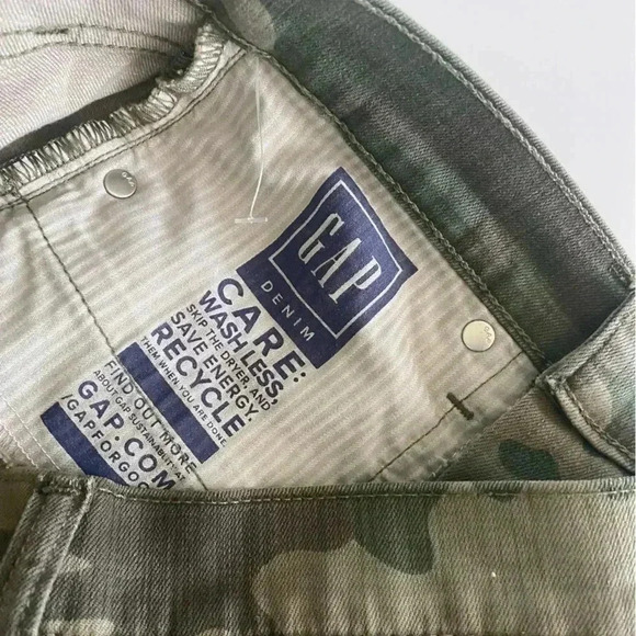 NWOT! Gap Womans True SKINNY Ankle HIGH RISE Jeans sz29 CAMO Denim Army Green 8 - Picture 7 of 9